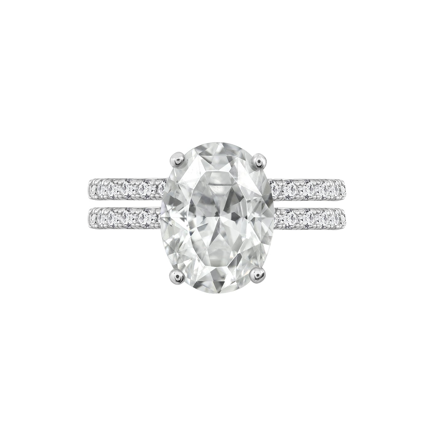 Oval Solitaire Engagement Ring Set