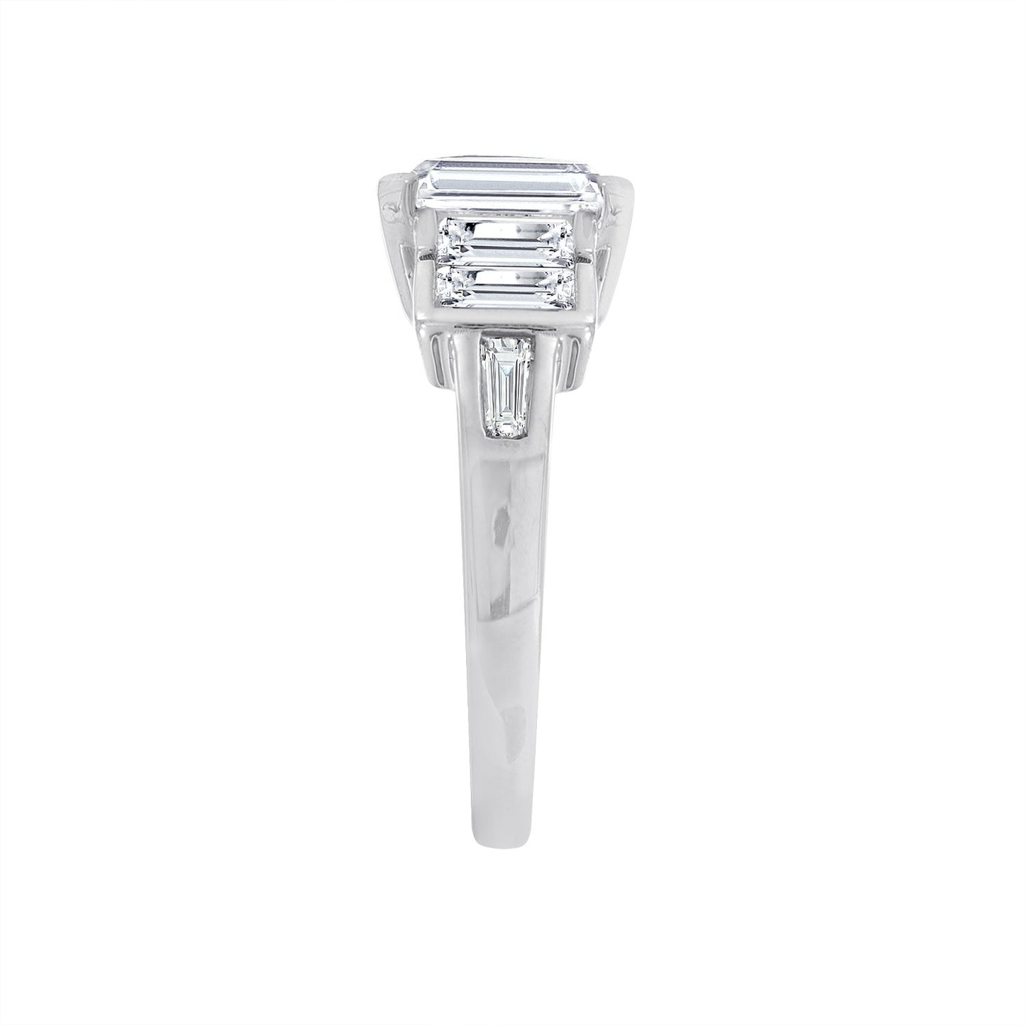 Tapered Emerald Cut Baguette Ring