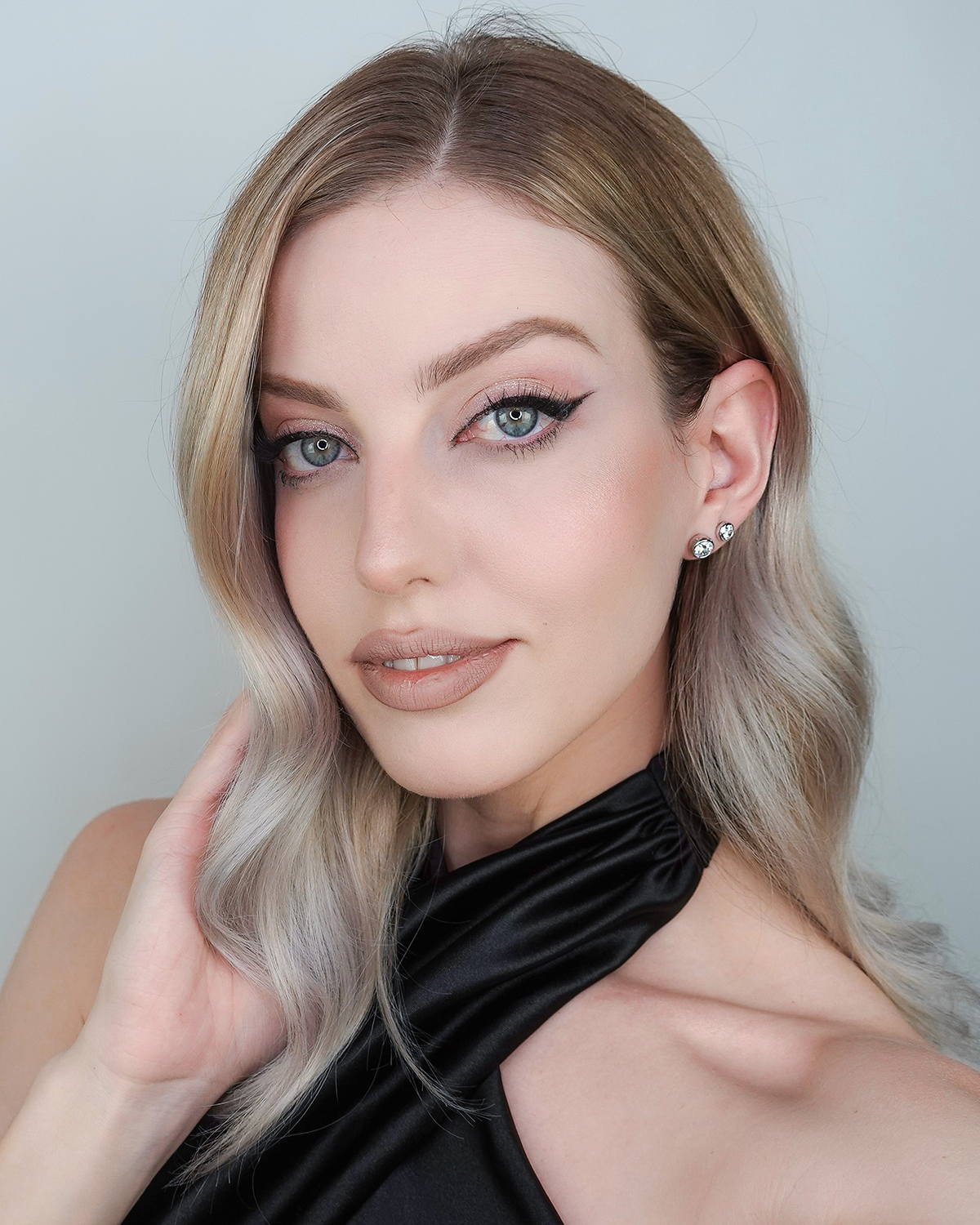 Bezel Stud Earrings