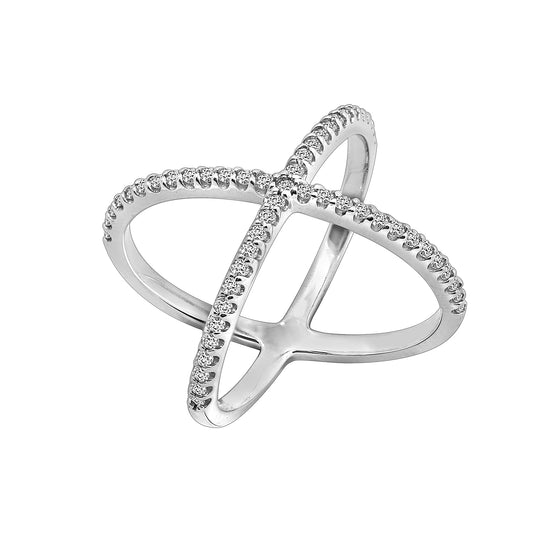 Wide Criss Cross X Ring