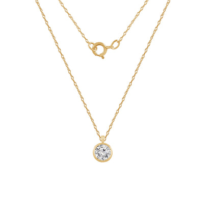 10K Solid Gold Birthstone Pendant Necklace