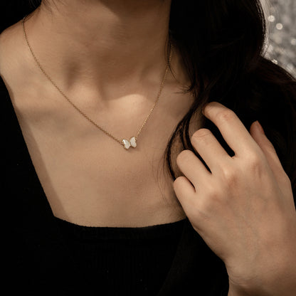 Marilyn Monroe Pearly Butterfly Pendant Necklace