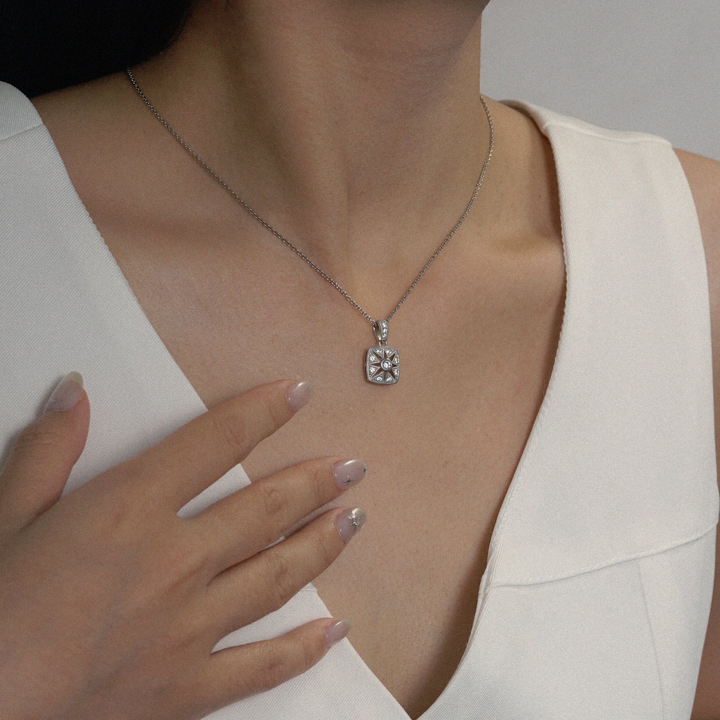 Marilyn Monroe Vintage Square Pendant Necklace