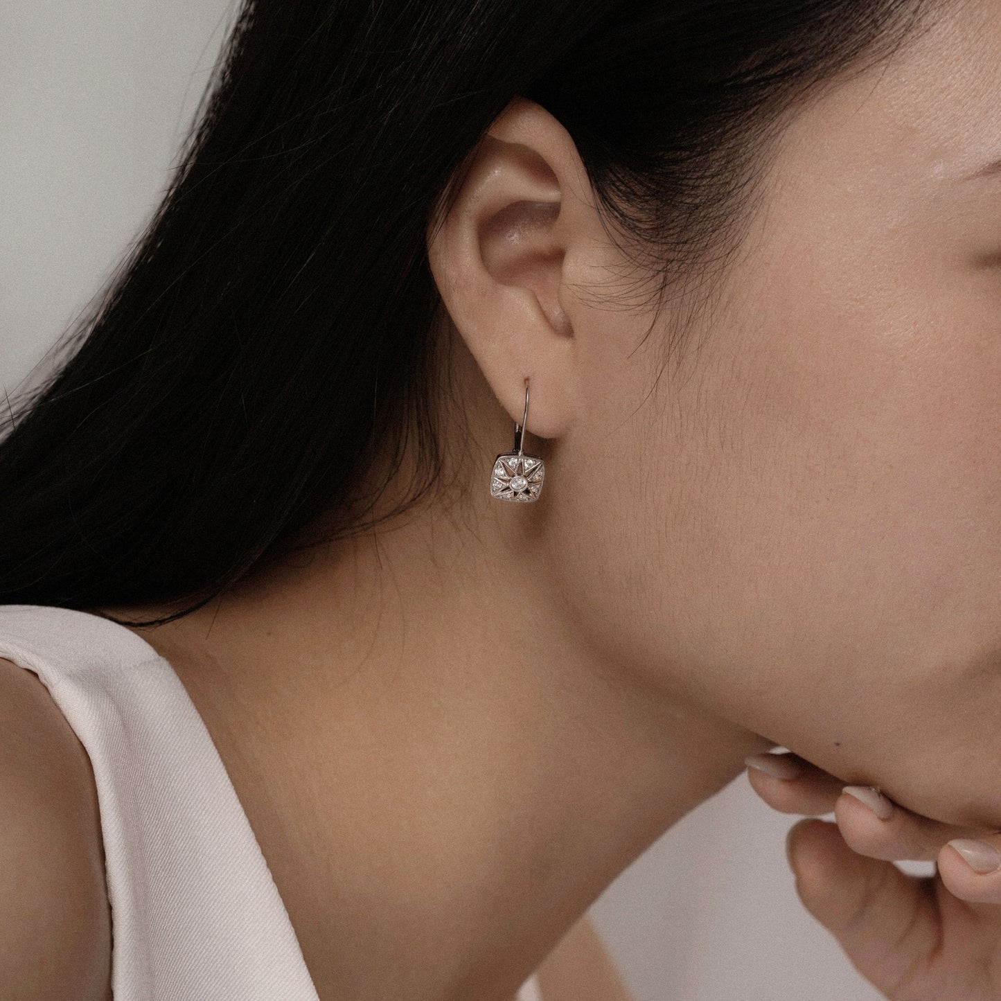 Marilyn Monroe Vintage Square Leverback Earrings