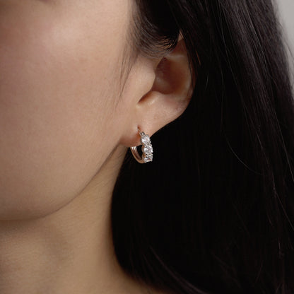 Marilyn Monroe 3-Stone Hoop Earrings