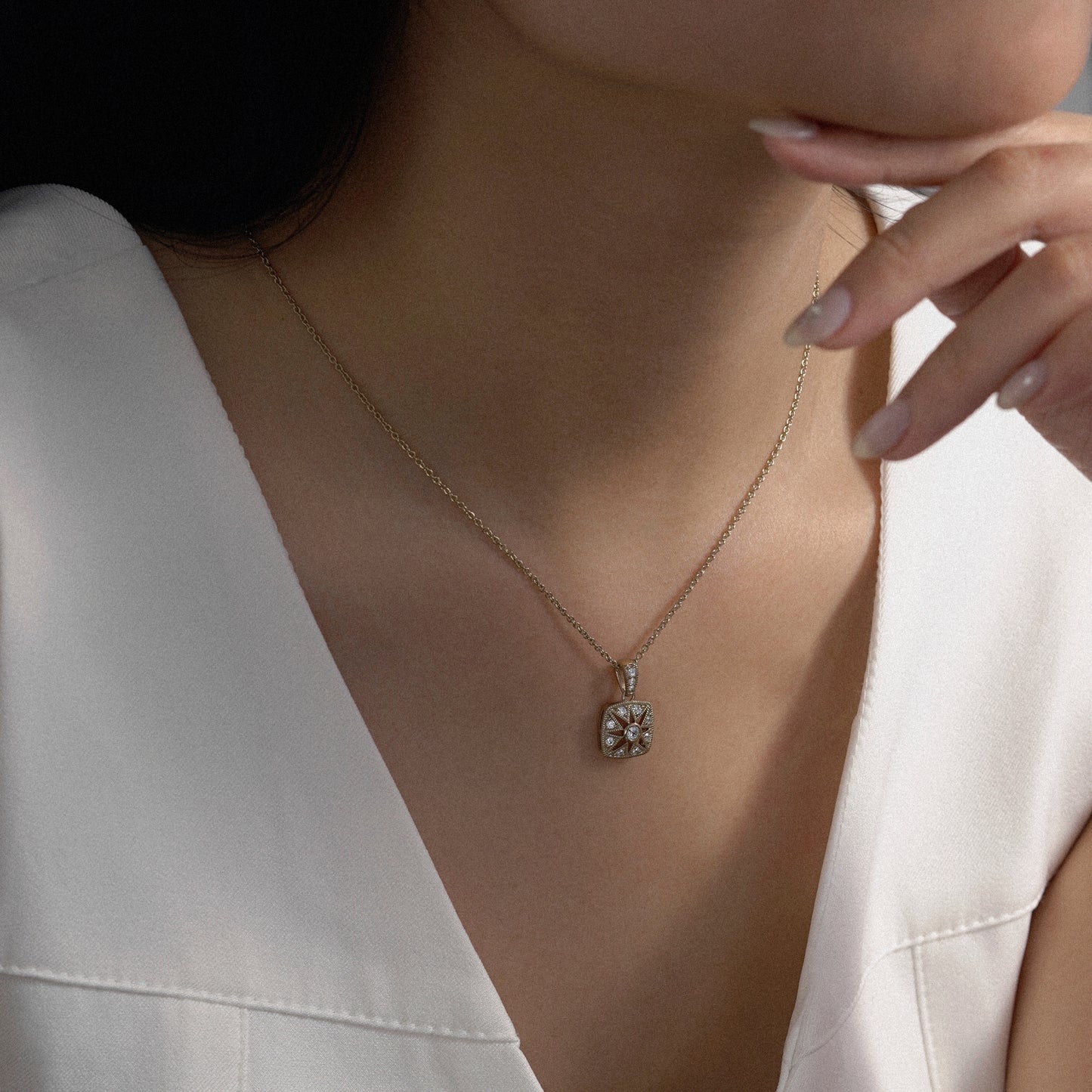 Marilyn Monroe Vintage Square Pendant Necklace