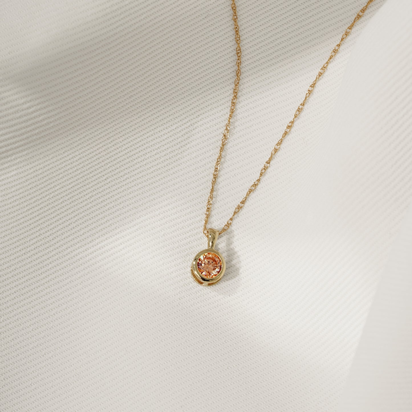 10K Solid Gold Birthstone Pendant Necklace