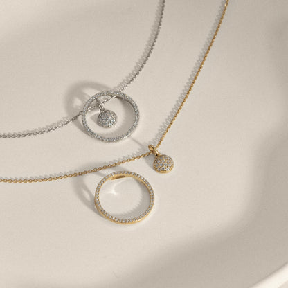 Marilyn Monroe Convertible Pavé Round Pendant Necklace