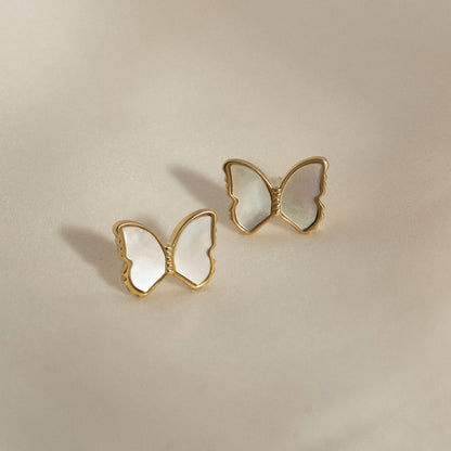 Marilyn Monroe Pearly Butterfly Stud Earrings