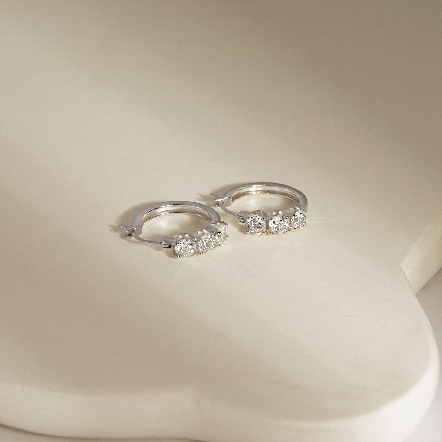 Marilyn Monroe 3-Stone Hoop Earrings