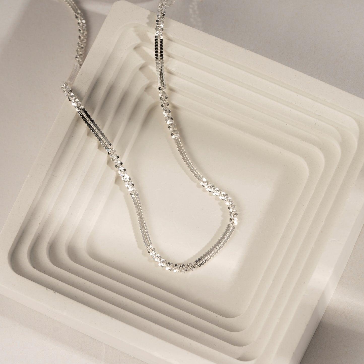 DIAMONBLISS Sterling Silver Italy Popcorn Chain