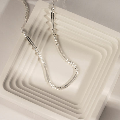 DIAMONBLISS Sterling Silver Italy Popcorn Chain