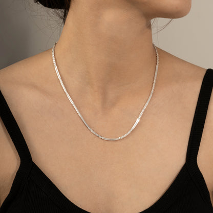 DIAMONBLISS Sterling Silver Italy Popcorn Chain