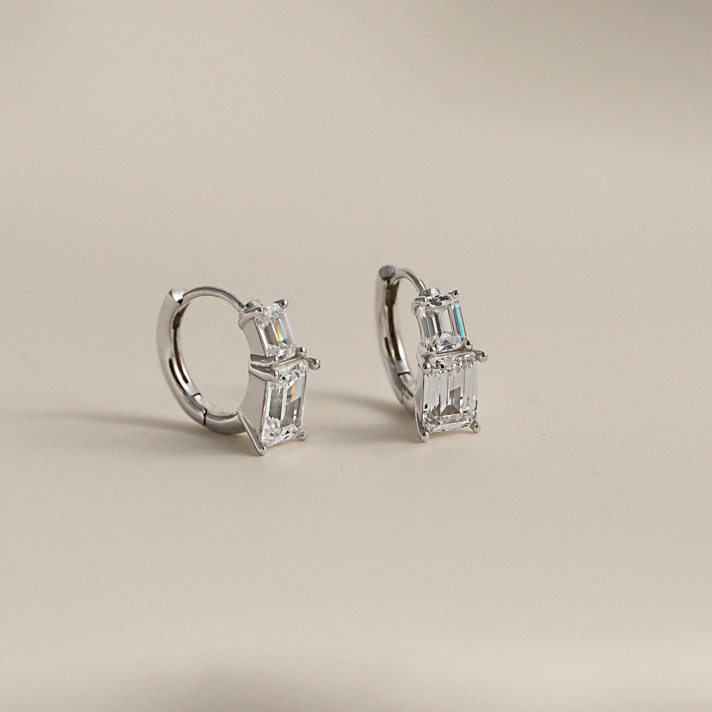 Marilyn Monroe Duo Baguette Hoop Earrings