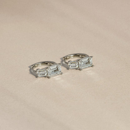 Marilyn Monroe Duo Baguette Hoop Earrings