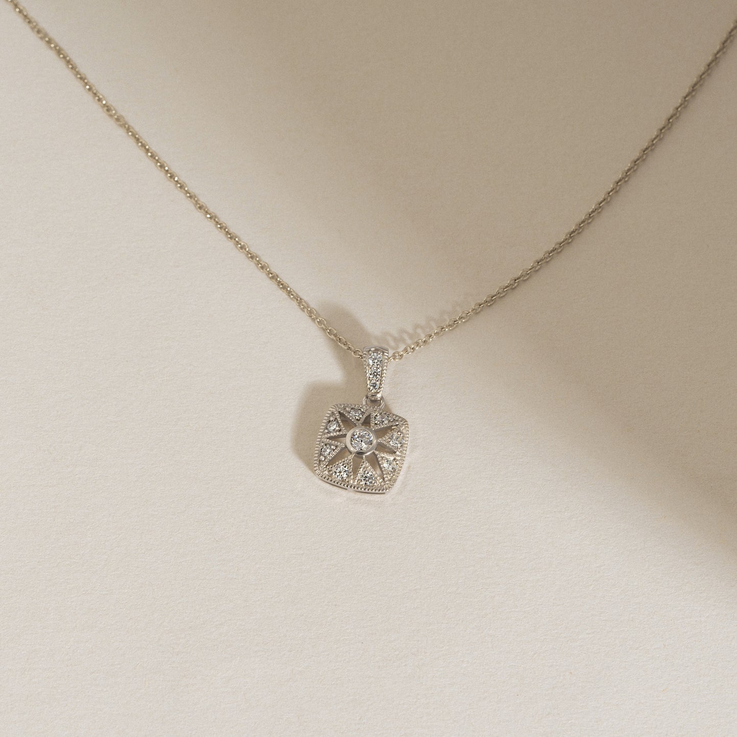 Marilyn Monroe Vintage Square Pendant Necklace