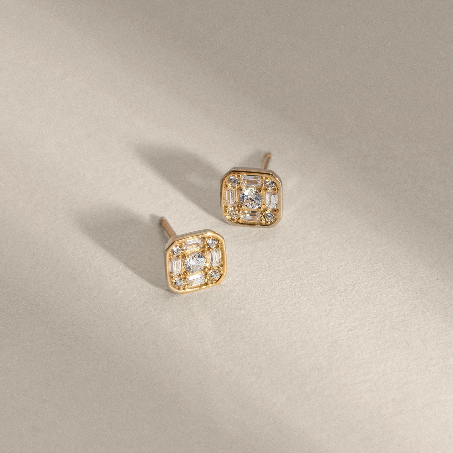 Marilyn Monroe Cluster Square Stud Earrings