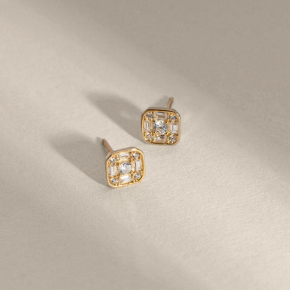 Marilyn Monroe Cluster Square Stud Earrings