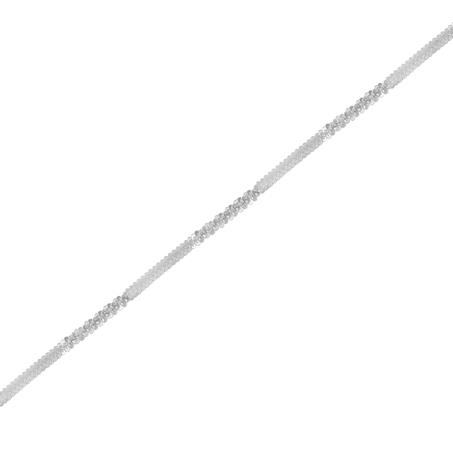 DIAMONBLISS Sterling Silver Italy Popcorn Chain