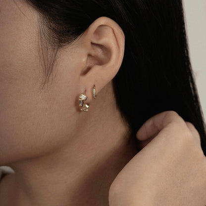 Marilyn Monroe Scattered Baguette Huggie Hoops