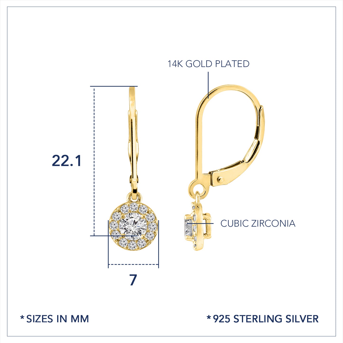 Marilyn Monroe Round Halo Leverback Earrings