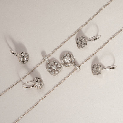 Marilyn Monroe Vintage Square Leverback Earrings