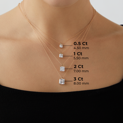 14K Solid Gold Solitaire Necklace