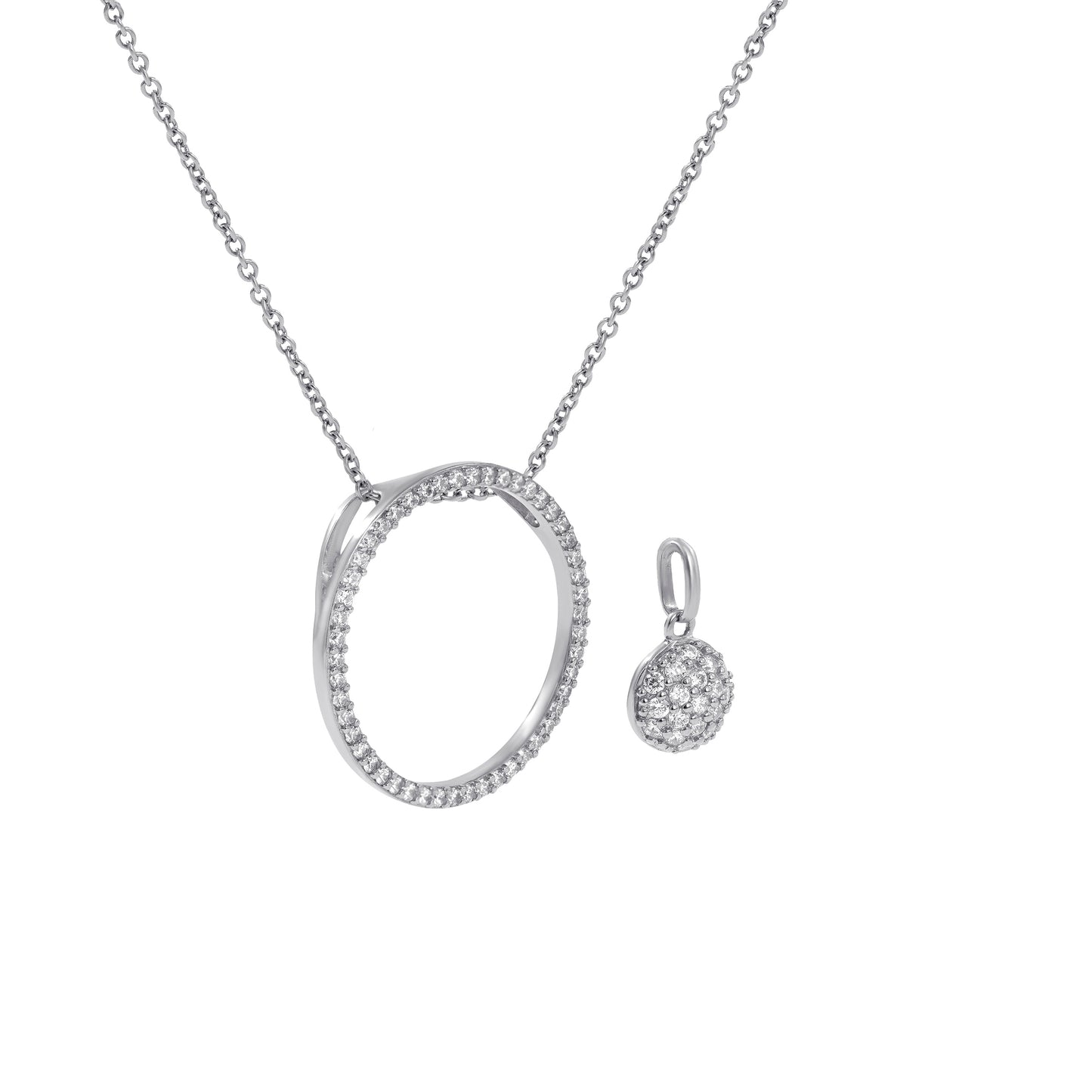 Marilyn Monroe Convertible Pavé Round Pendant Necklace