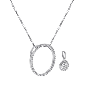 Marilyn Monroe Convertible Pavé Round Pendant Necklace