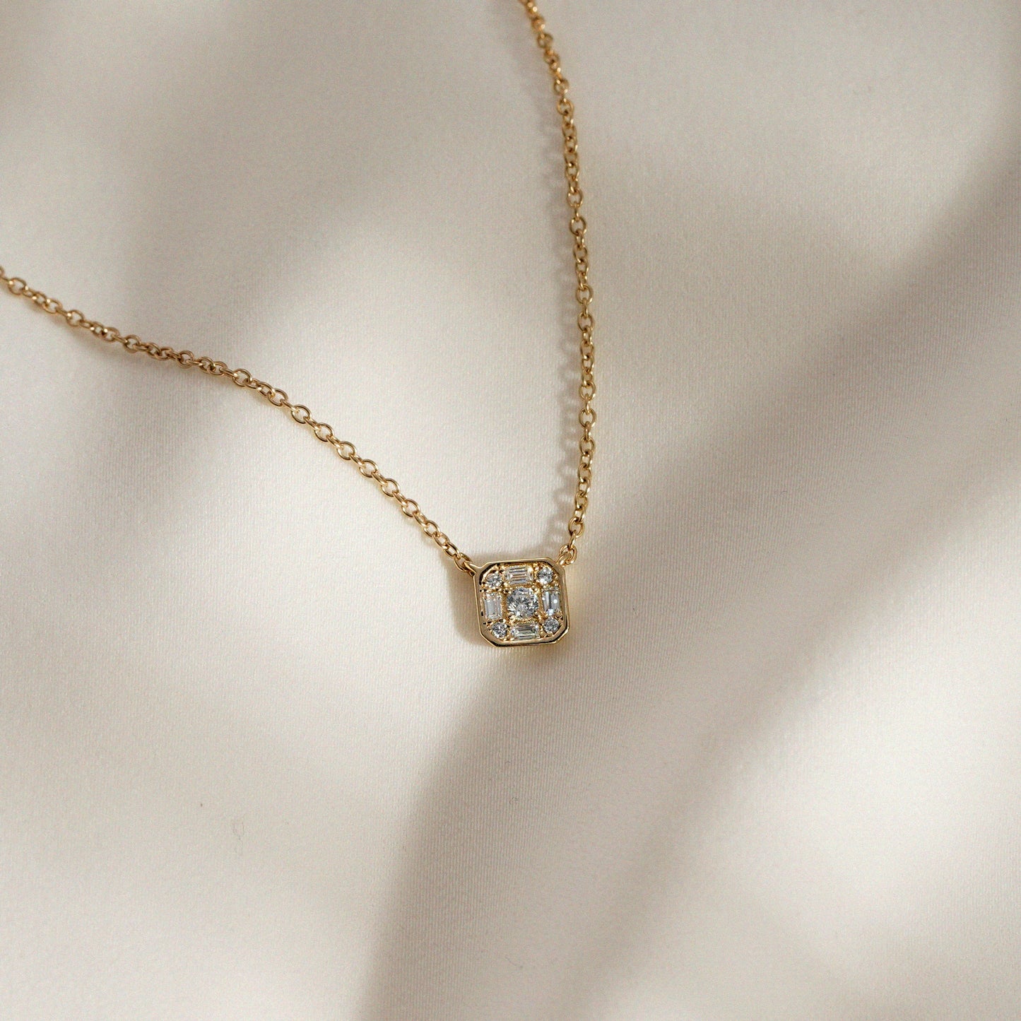 Marilyn Monroe Cluster Square Necklace