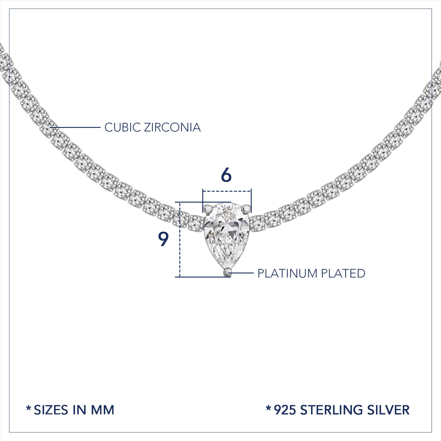 Marilyn Monroe Solo Pear Tennis Necklace