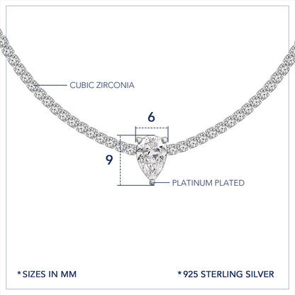 Marilyn Monroe Solo Pear Tennis Necklace