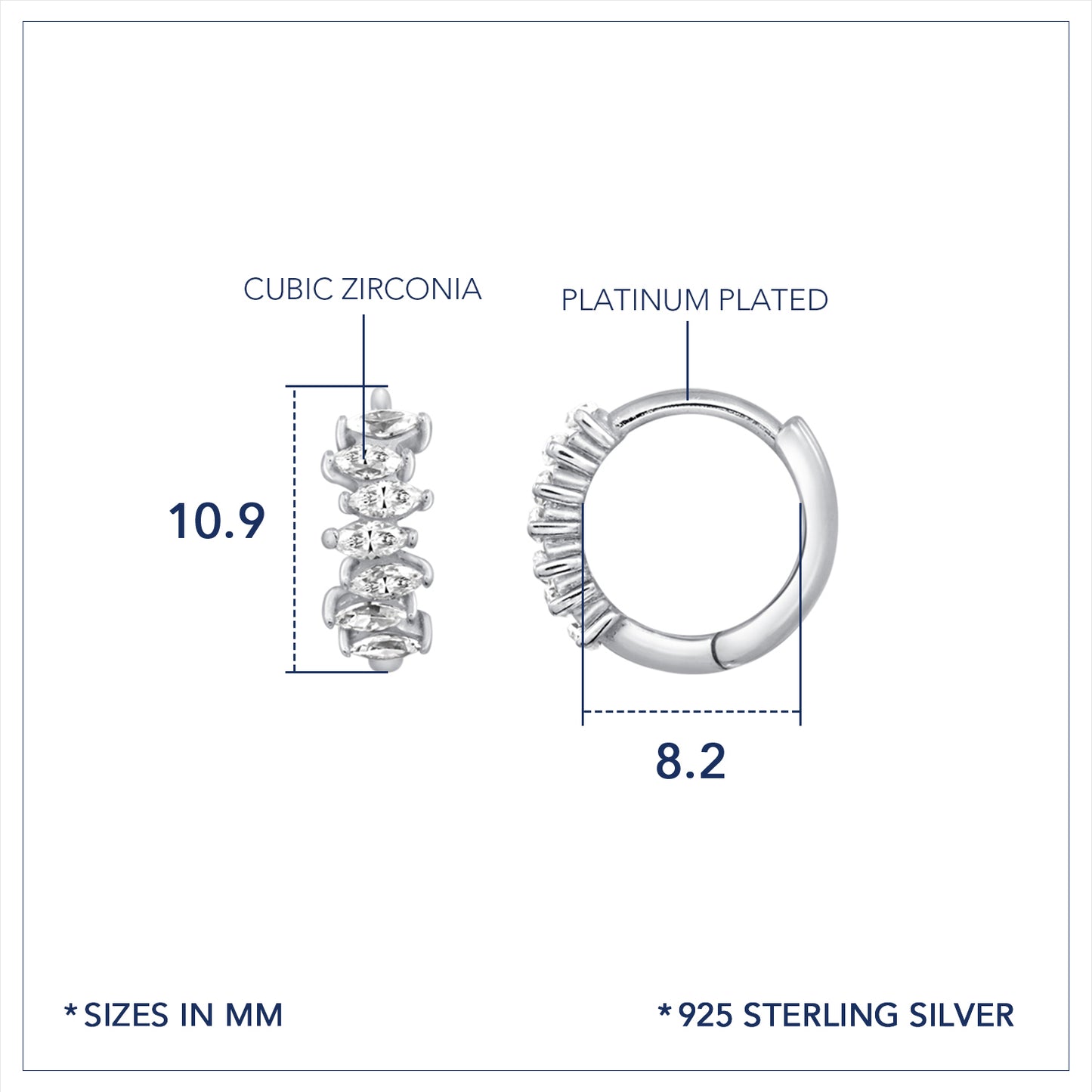 Marilyn Monroe Wavy Marquise Hoop Earrings