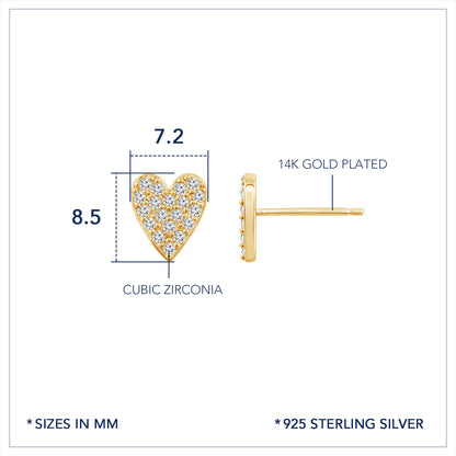 Marilyn Monroe Pavé Heart Stud Earrings