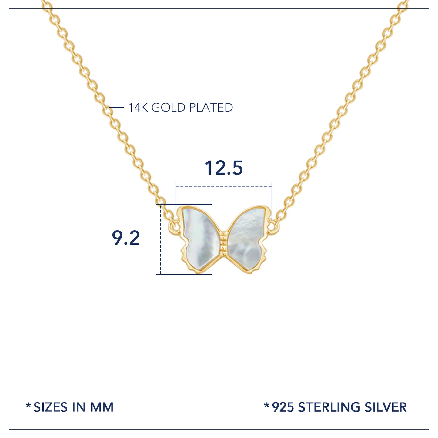 Marilyn Monroe Pearly Butterfly Pendant Necklace