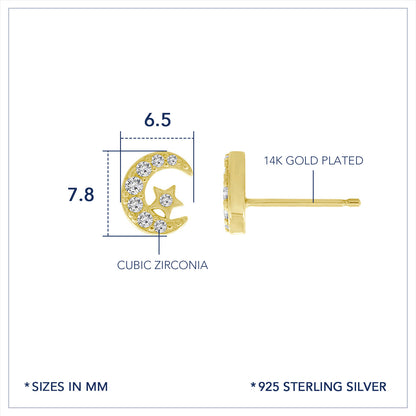 Marilyn Monroe Moon & Star Stud Earrings