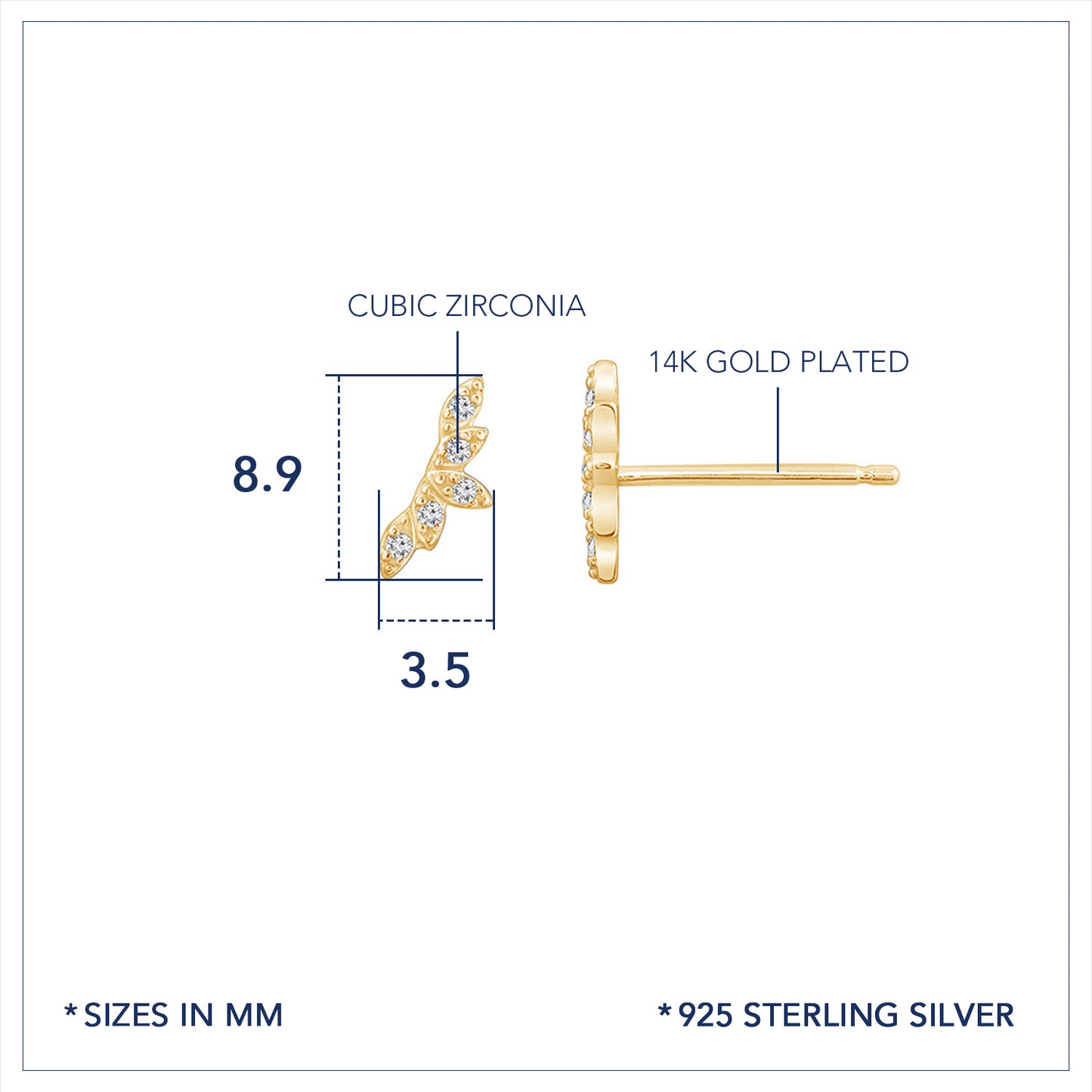 Marilyn Monroe Leaf Stud Earrings