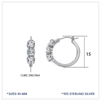 Marilyn Monroe 3-Stone Hoop Earrings