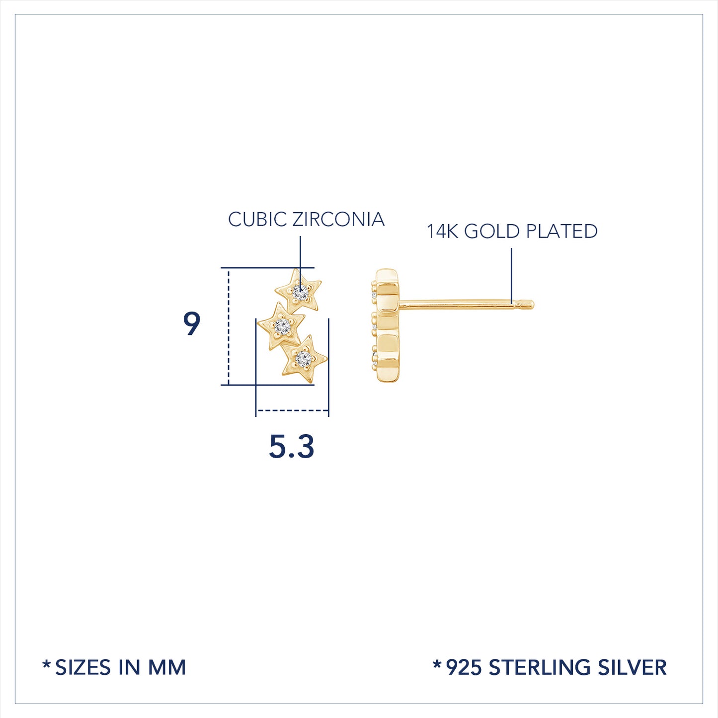 Marilyn Monroe Trio Star Earrings