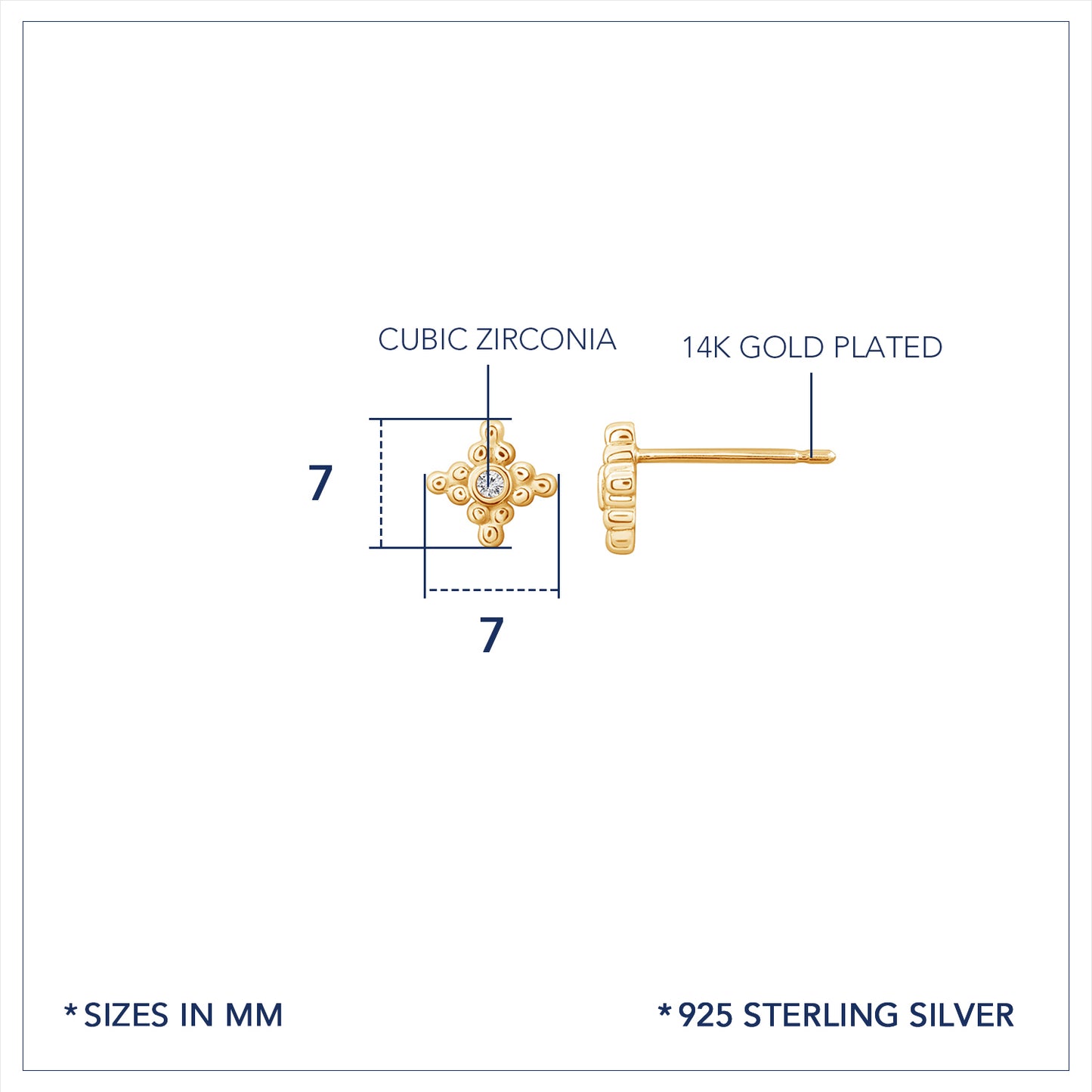 Marilyn Monroe Bead Bezel Stud Earrings