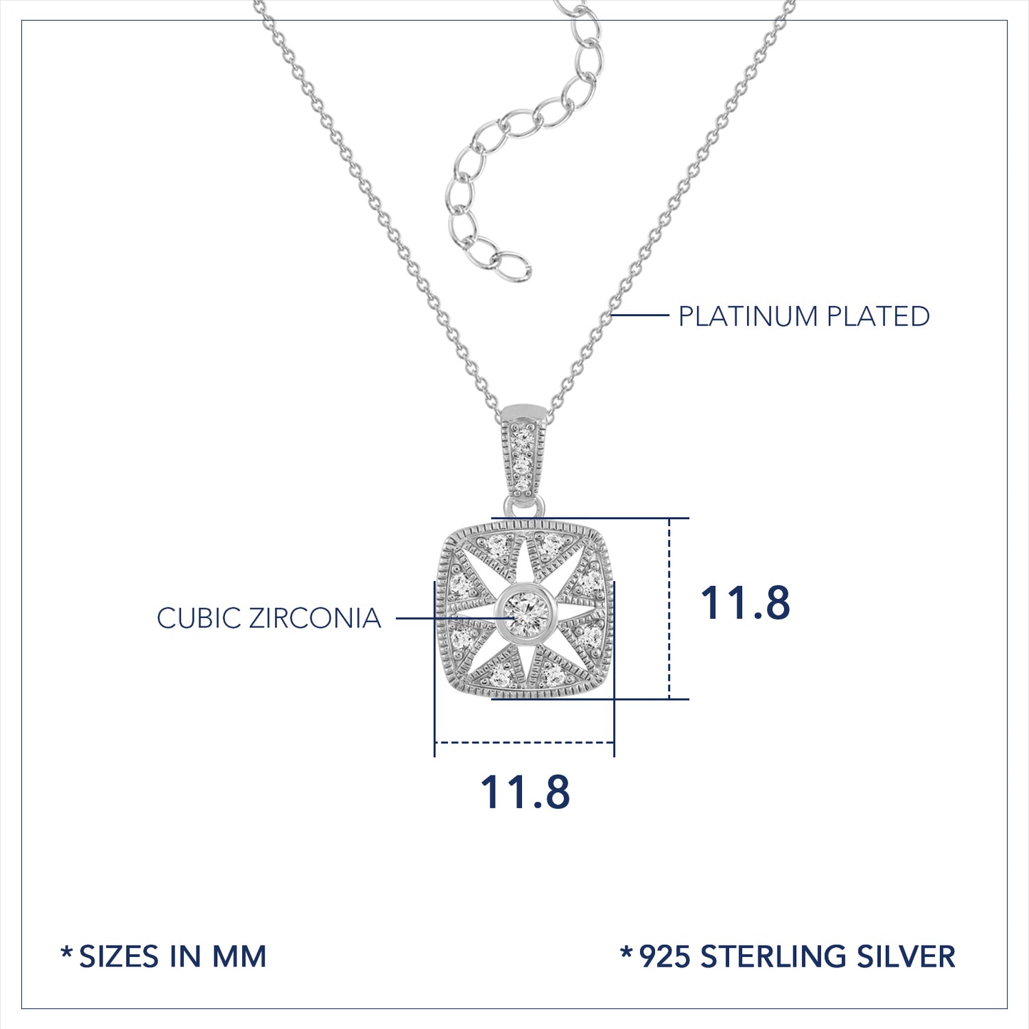 Marilyn Monroe Vintage Square Pendant Necklace