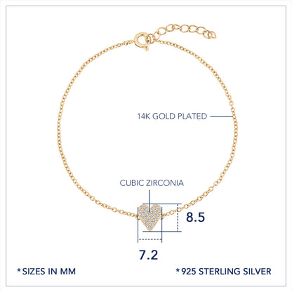 Marilyn Monroe Pavé Heart Bracelet