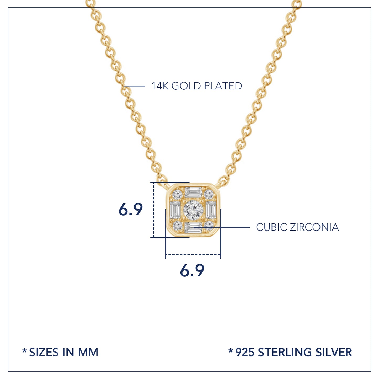 Marilyn Monroe Cluster Square Necklace