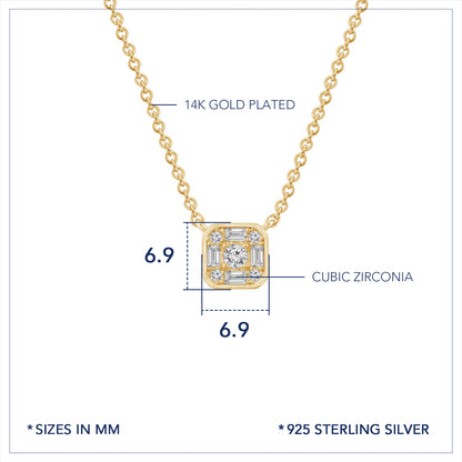 Marilyn Monroe Cluster Square Necklace