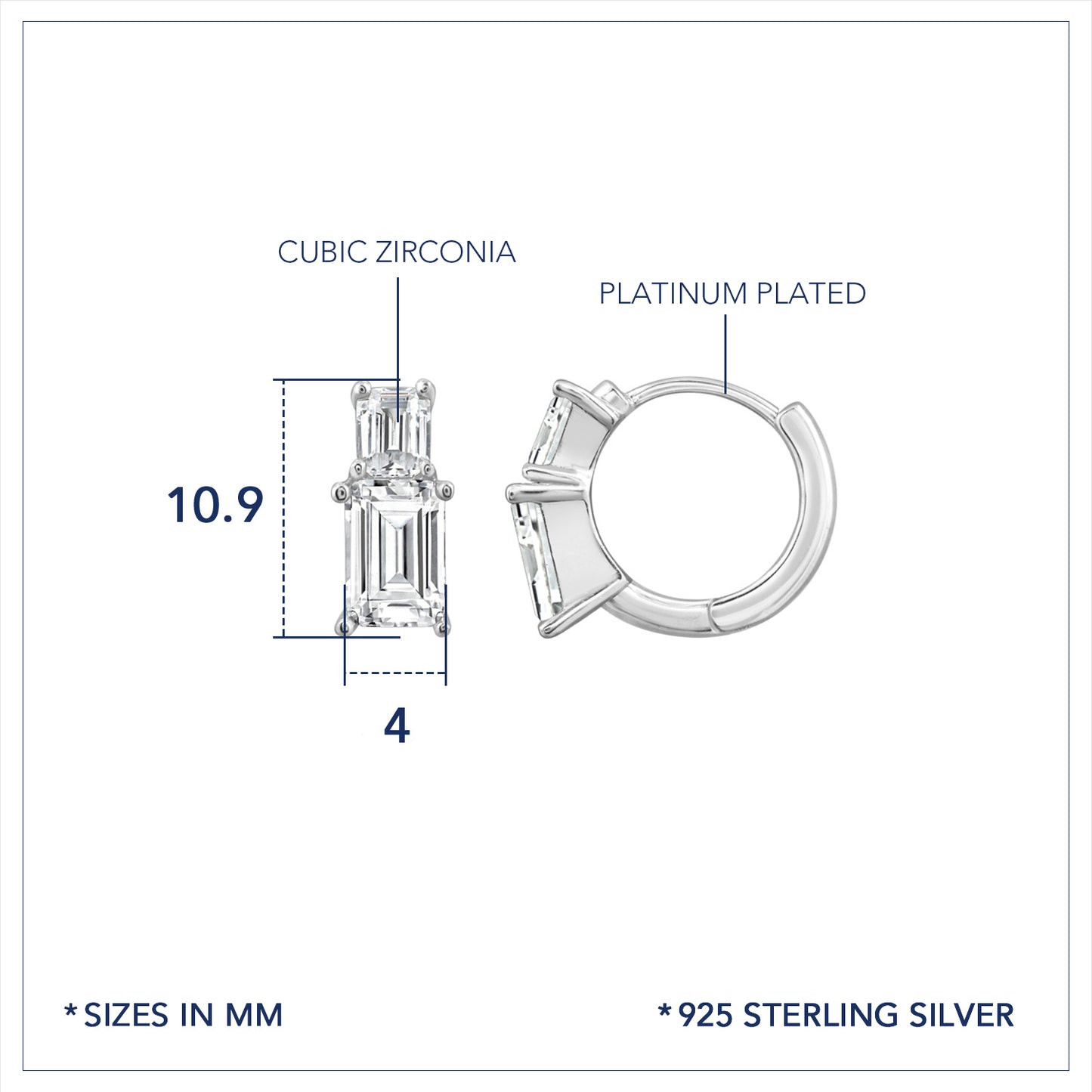 Marilyn Monroe Duo Baguette Hoop Earrings