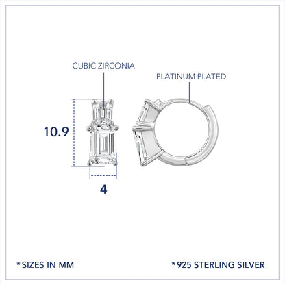 Marilyn Monroe Duo Baguette Hoop Earrings