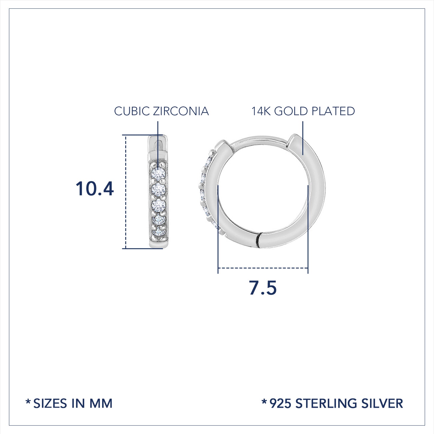 Marilyn Monroe Medium Pavé Hoop Earrings