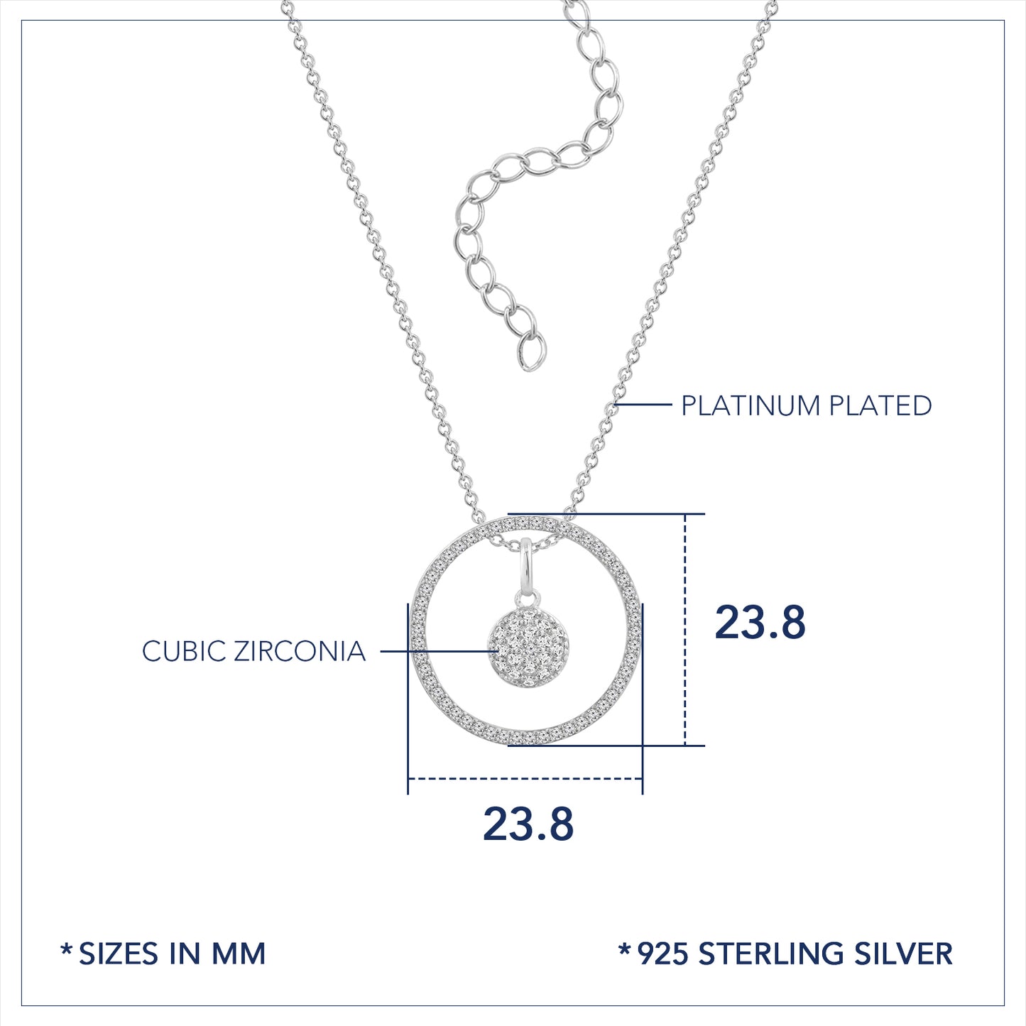 Marilyn Monroe Convertible Pavé Round Pendant Necklace