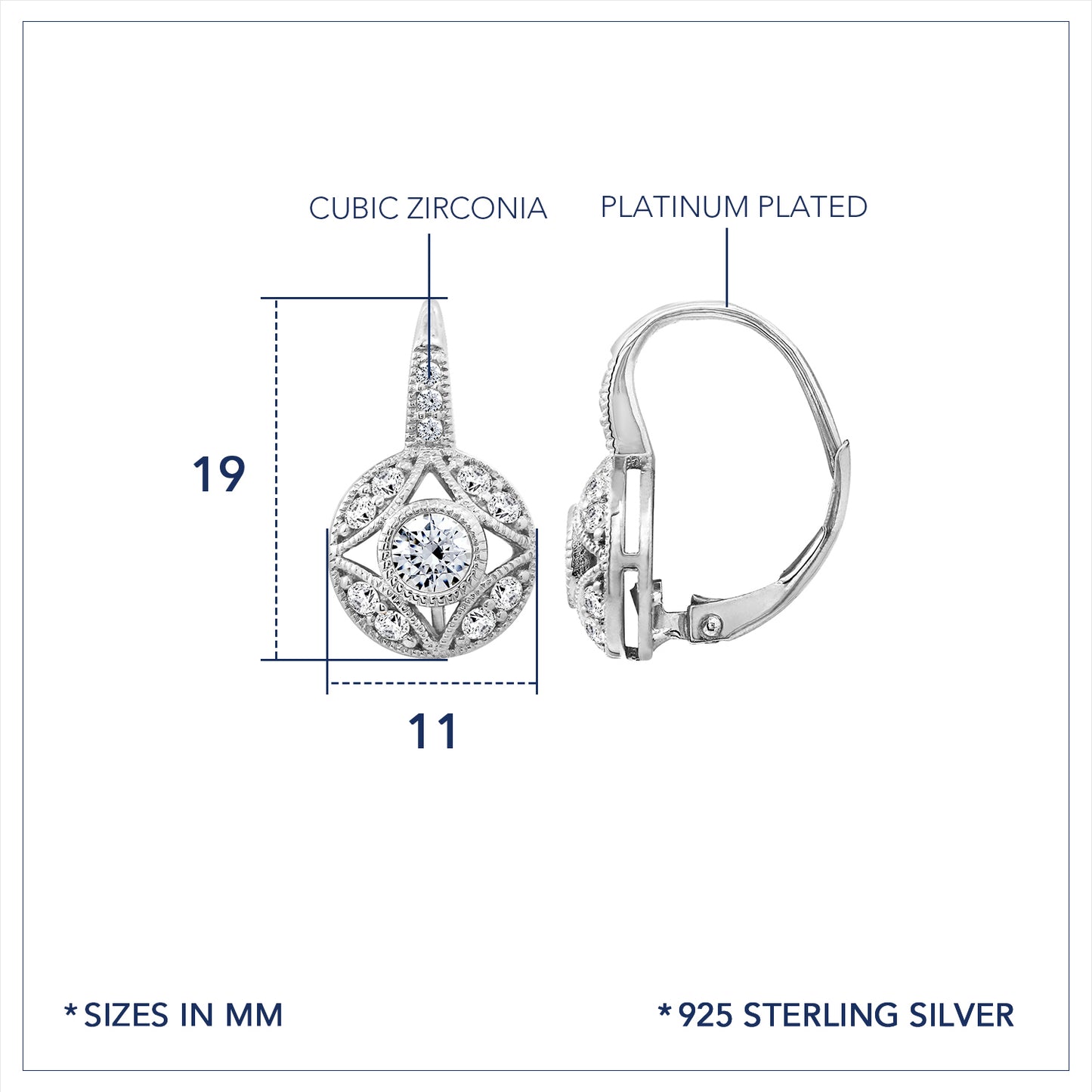 Marilyn Monroe Vintage Round Leverback Earrings