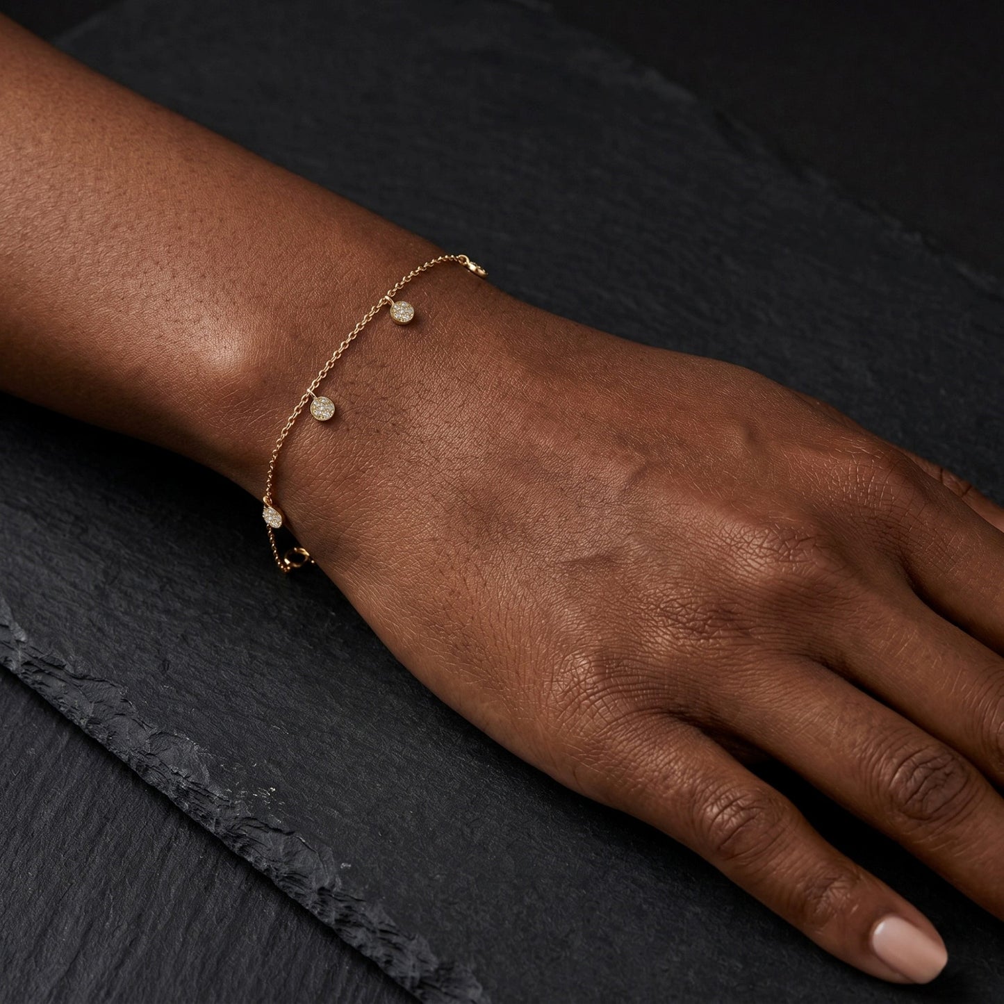 Lab Grown Diamond Pave Round Dangle Bracelet